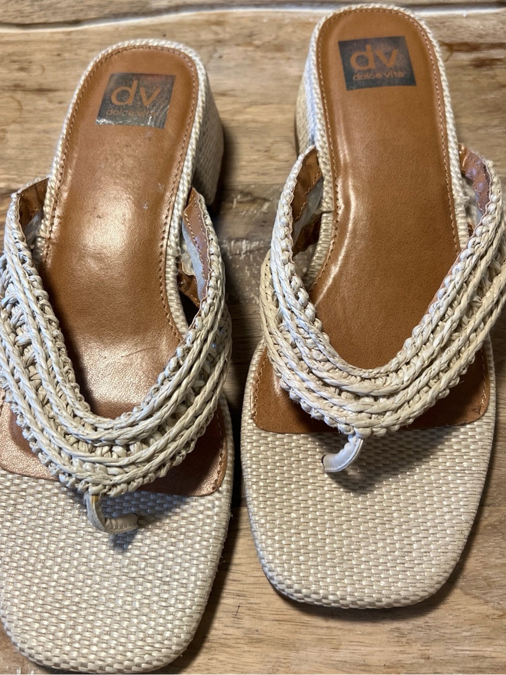 Dolce Vita Cream Braided Platform Mules